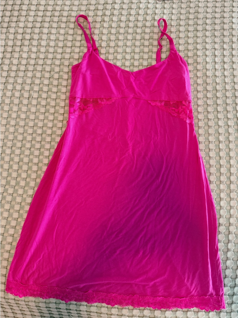 Victoria's Secret Fuchsia Lace-Trim Slip